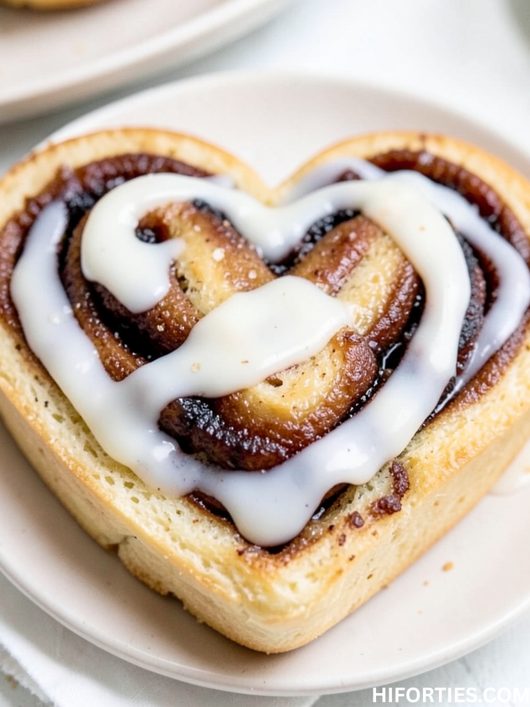 Valentine’s Heart Shaped Cinnamon Rolls