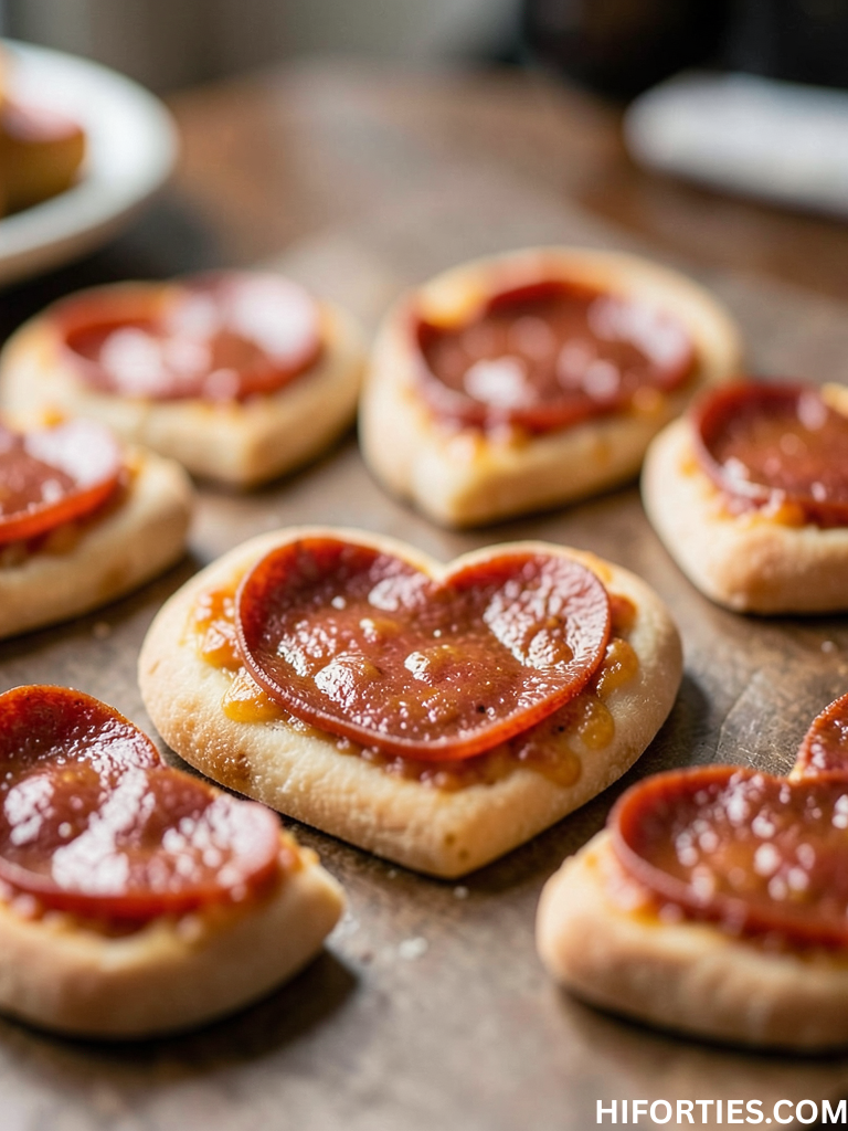 Valentine’s Heart Shaped Pepperoni Pizza