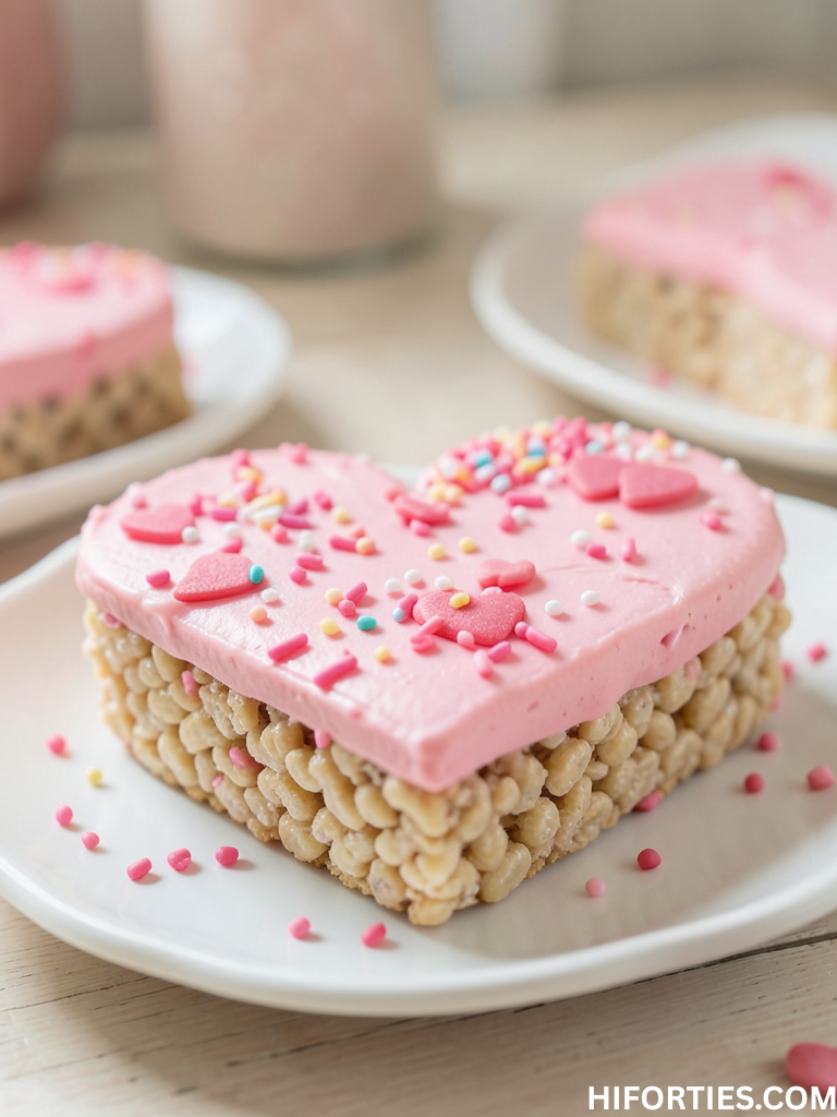 Valentine’s Heart Shaped Rice Krispie Treats