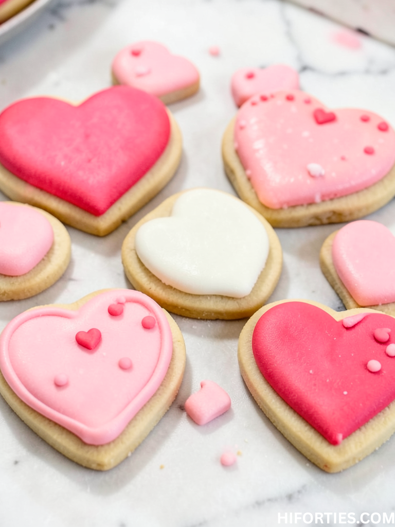 Valentine’s Heart Shaped Sugar Cookies